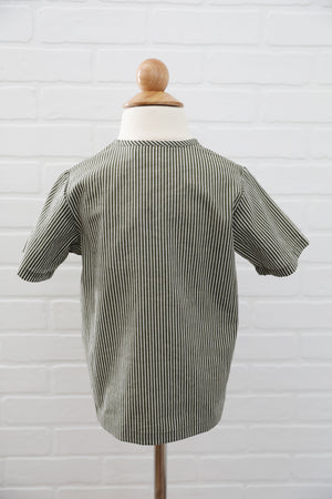 Charley Tee - Olive Stripe