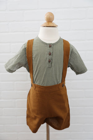 Charley Tee - Olive Stripe