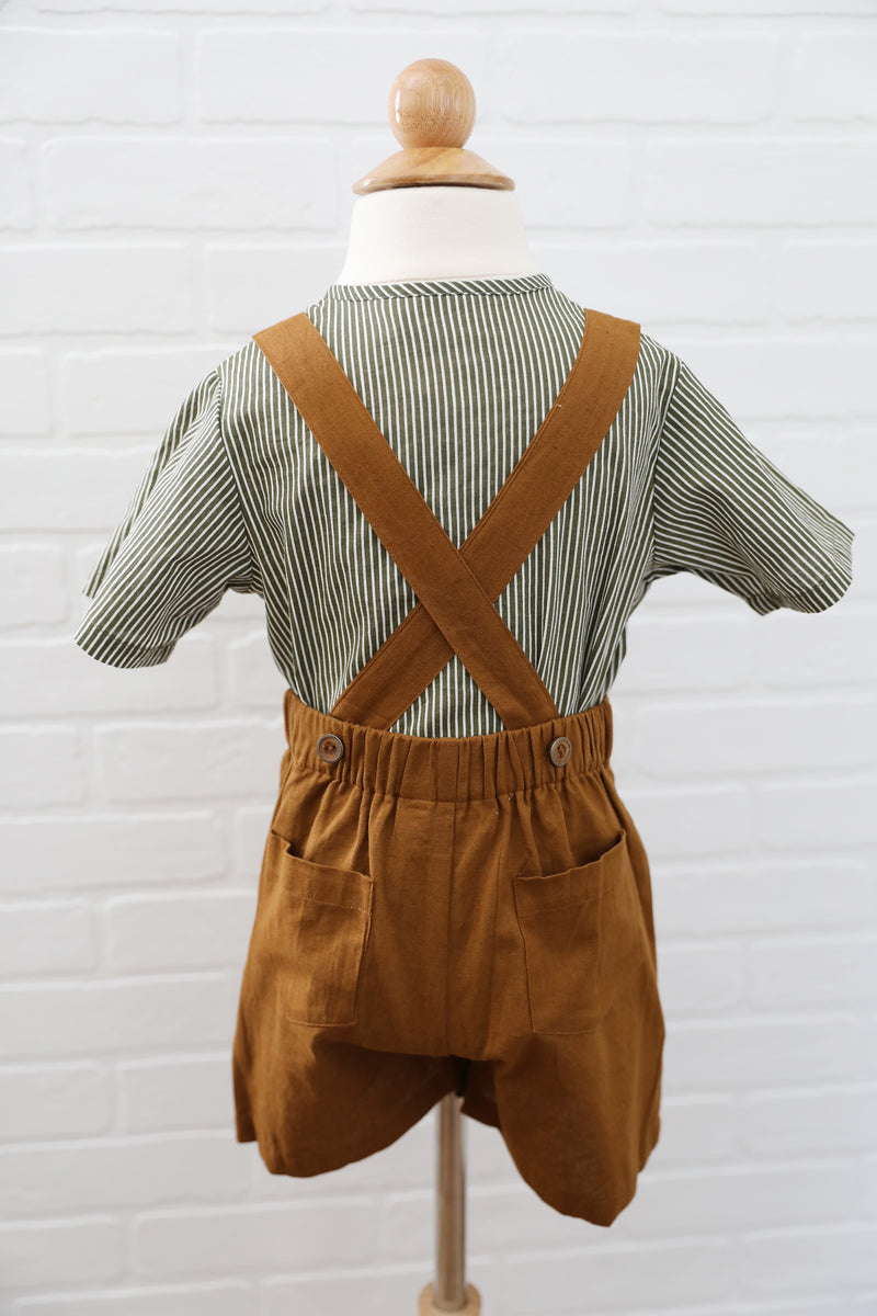 Charley Tee - Olive Stripe