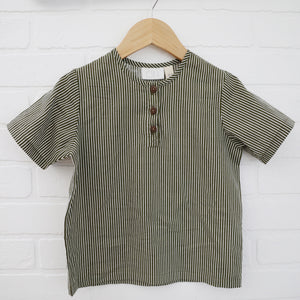 Charley Tee - Olive Stripe