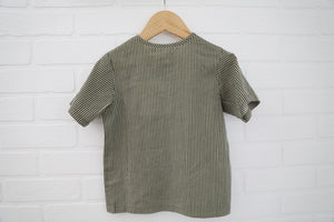 Charley Tee - Olive Stripe