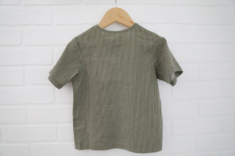 Charley Tee - Olive Stripe